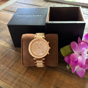 Parker Blush and Rose Gold-Tone Stainless Steel Bracelet Watch